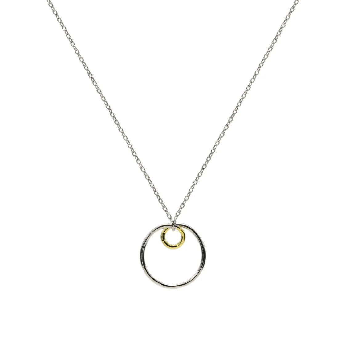 Colgantes Bicolor | LINEARGENT Colgantes bicolor de plata diseño doble círculo