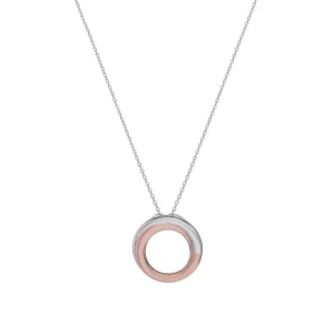 Colgantes Bicolor | LINEARGENT Colgantes bicolor de plata lisa diseño circular en rosa