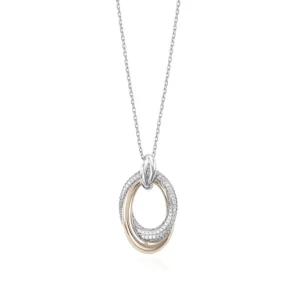 Colgantes Bicolor | LINEARGENT Colgantes bicolor de plata ovalado combinado con circonita