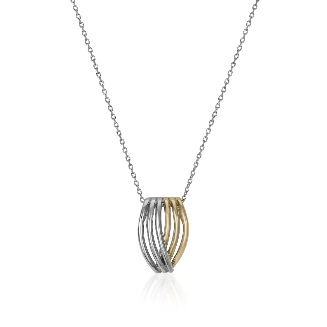 Colgantes Bicolor | LINEARGENT Colgantes bicolor diseño carriles en plata y dorado