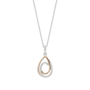 Colgantes Bicolor | LINEARGENT Colgantes bicolor plata diseño de dos aros unidos