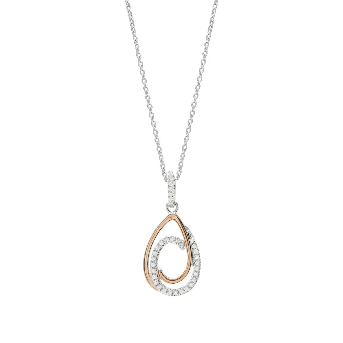 Colgantes Bicolor | LINEARGENT Colgantes bicolor plata diseño de dos aros unidos