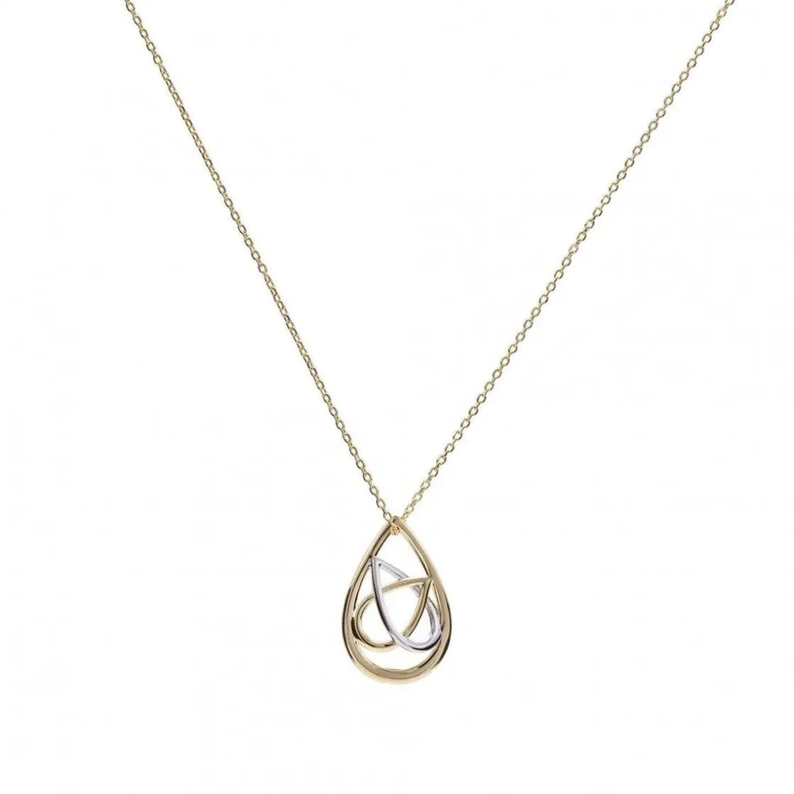 Colgantes Bicolor | LINEARGENT Colgantes de plata dorado en forma de lágrima
