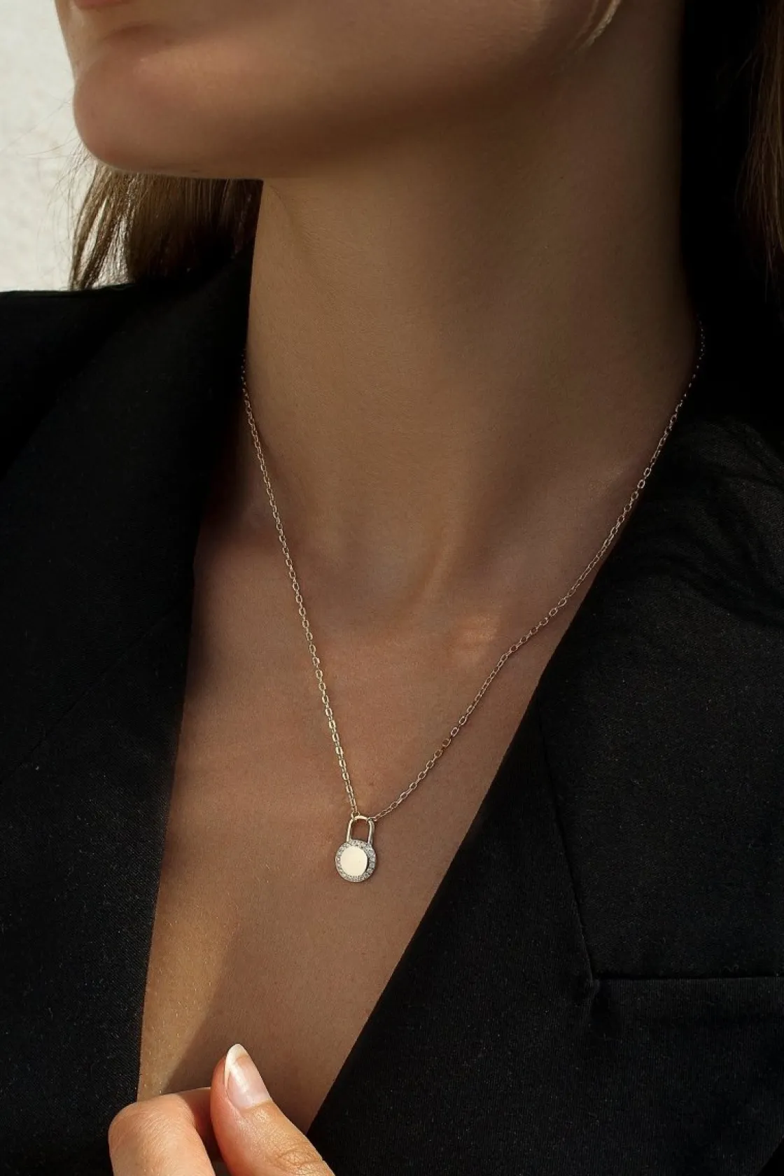 Colgantes Pequeños | LINEARGENT Colgantes pequeños de plata candado redondo