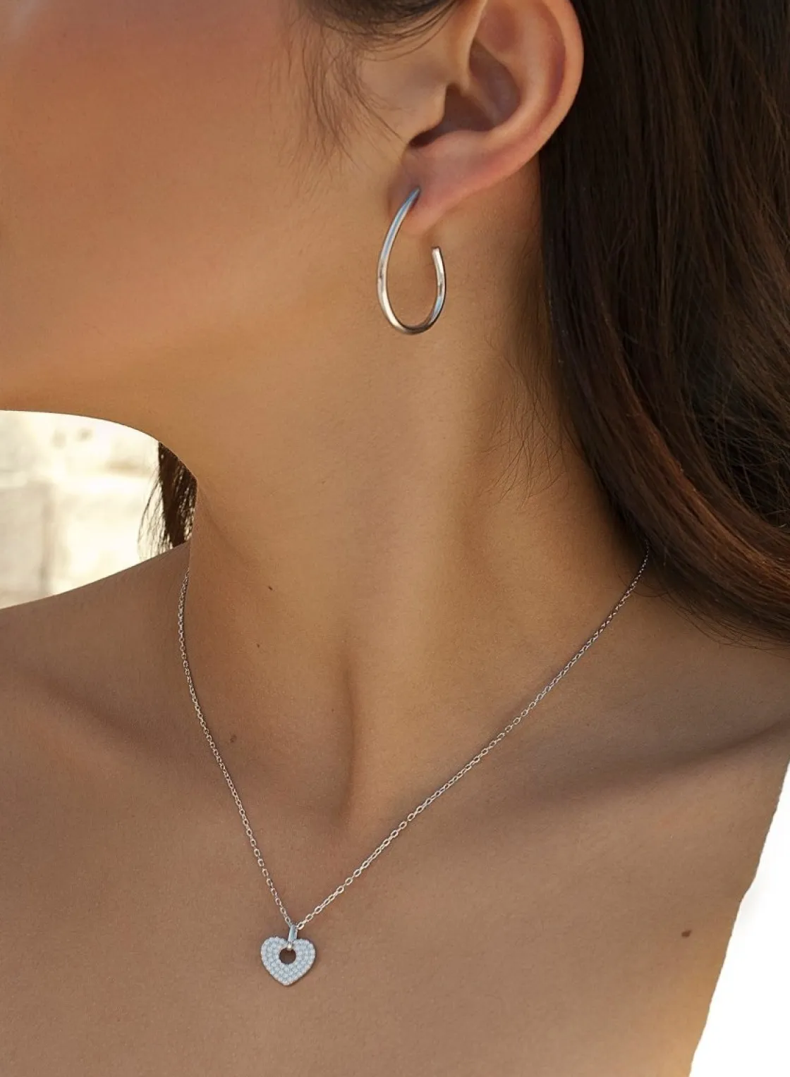 Colgantes Pequeños | LINEARGENT Colgantes pequeños de plata diseño corazón circonitas