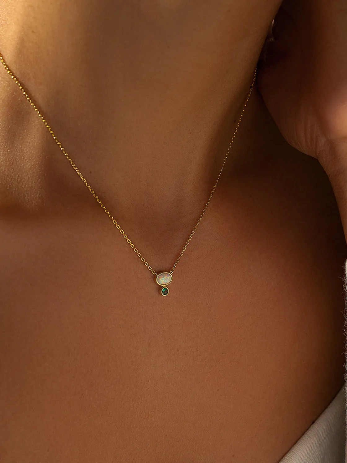 Colgantes Pequeños | Collares Cortos | LINEARGENT Colgantes pequeños de plata diseño ópalo y aventurina