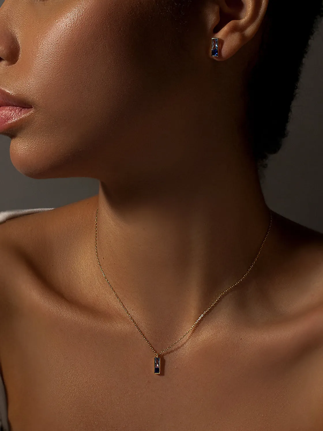 Colgantes Pequeños | Collares Cortos | LINEARGENT Colgantes pequeños de plata diseño tonos azules