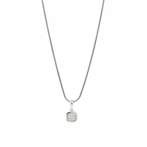 Colgantes Pequeños | Colgante Brillante | LINEARGENT Colgantes pequeños diseño cuadrado con circonitas