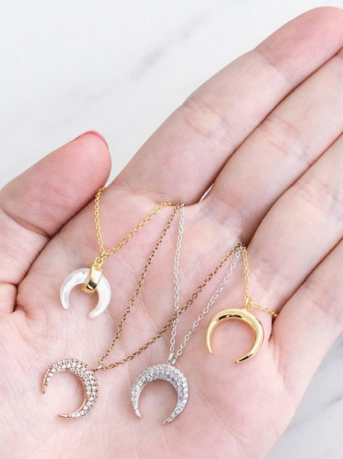 Colgantes Pequeños | LINEARGENT Colgantes pequeños diseño cuerno con circonitas