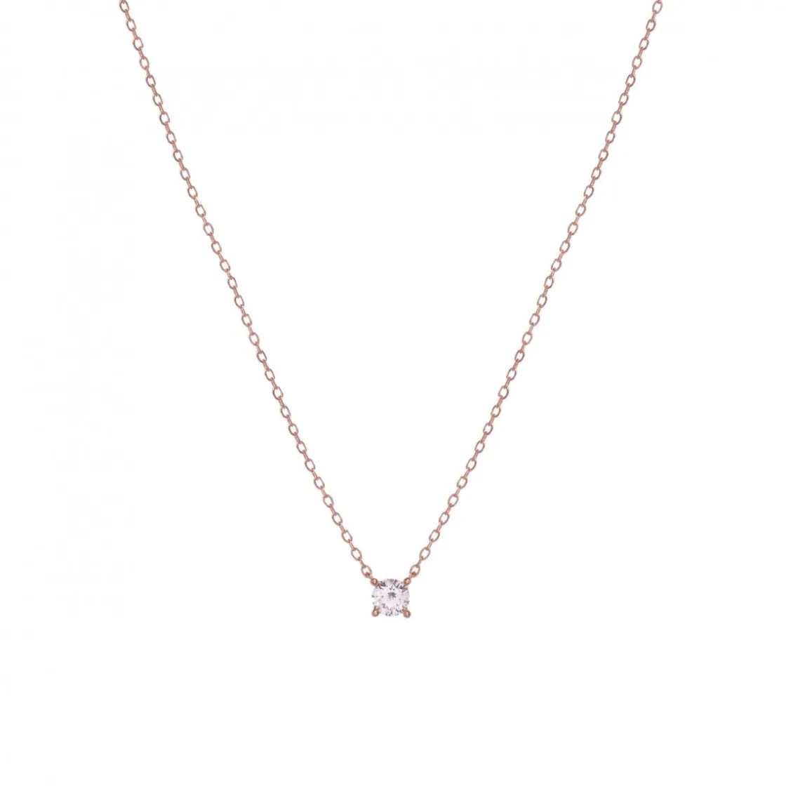 Colgantes Pequeños | Colgante Brillante | LINEARGENT Colgantes pequeños diseño de chatón bañodo en oro rosa