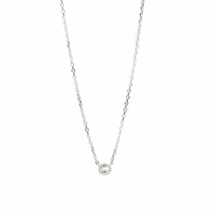 Colgantes Pequeños | Colgante Brillante | LINEARGENT Colgantes pequeños diseño de circonita y plata lisa