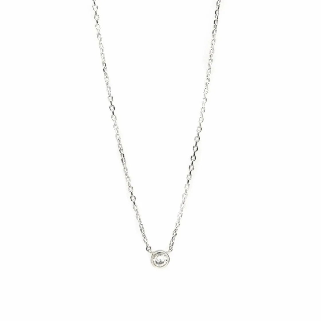 Colgantes Pequeños | Colgante Brillante | LINEARGENT Colgantes pequeños diseño de circonita y plata lisa
