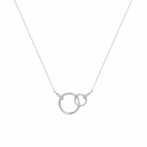 Colgantes Pequeños | Colgante Brillante | LINEARGENT Colgantes pequeños diseño de doble aro con circonitas