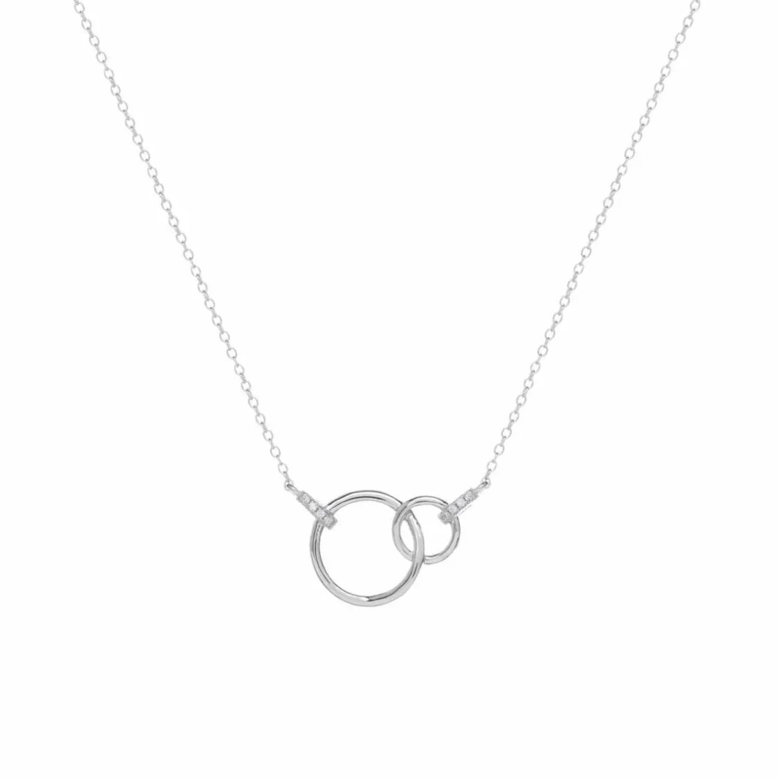 Colgantes Pequeños | Colgante Brillante | LINEARGENT Colgantes pequeños diseño de doble aro con circonitas