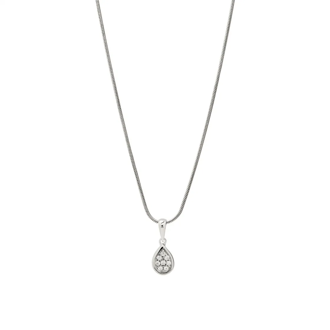 Colgantes Pequeños | Colgante Brillante | LINEARGENT Colgantes pequeños diseño de gota con circonitas