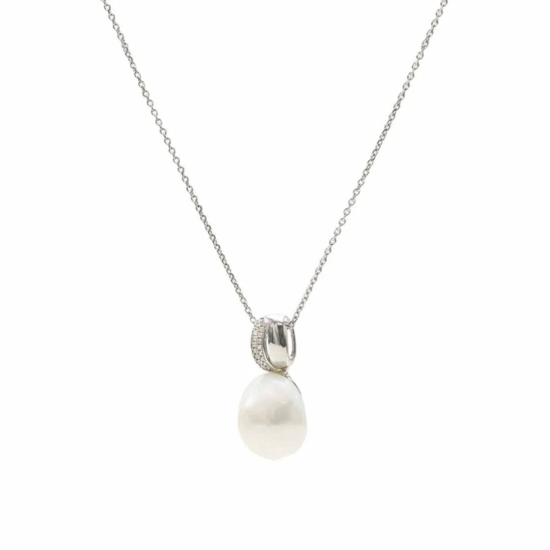 Colgante Perlas | LINEARGENT Colgantes perla en plata diseño doble raíl