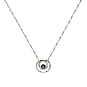 Collares Con Piedras | LINEARGENT Colgantes plata originales estilo espiral con circonita zafiro