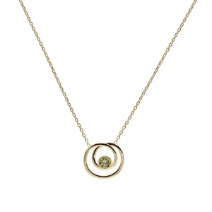 Collares Con Piedras | LINEARGENT Colgantes plata originales estilo espiral con circonitas tono verde