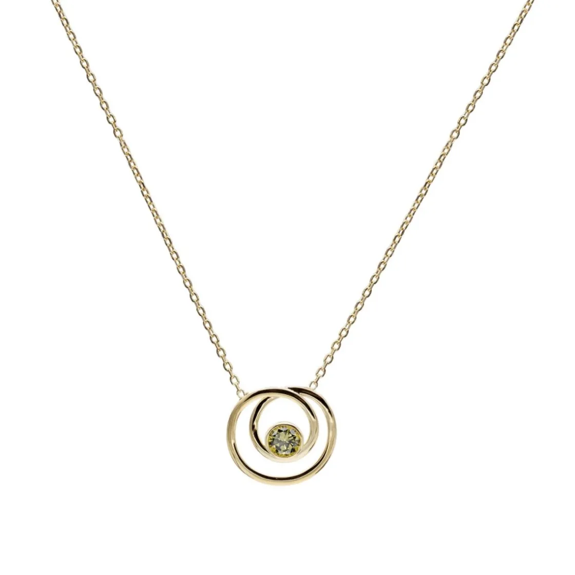 Collares Con Piedras | LINEARGENT Colgantes plata originales estilo espiral con circonitas tono verde