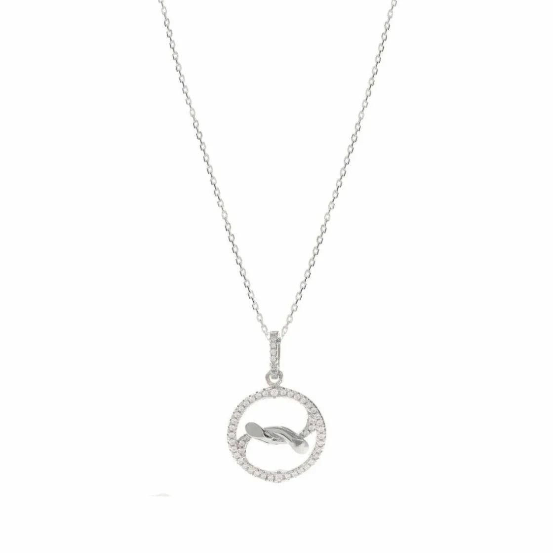 Colgante Brillante | LINEARGENT Colgantes plata originales motivo circular con nudo