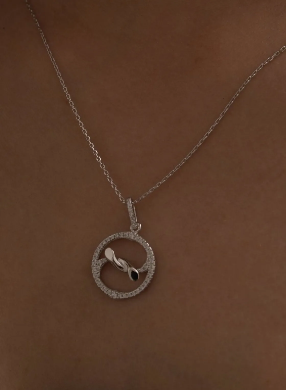 Colgante Brillante | LINEARGENT Colgantes plata originales motivo circular con nudo