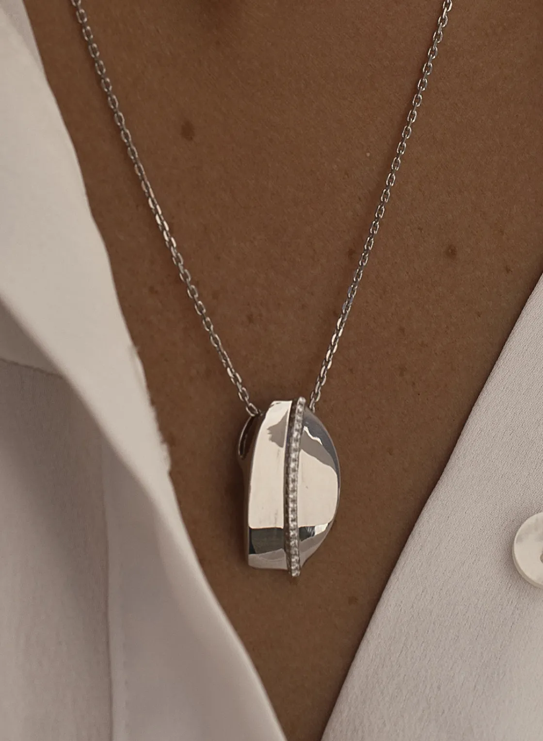 Colgante Brillante | LINEARGENT Colgantes plata originales motivo liso con circonitas