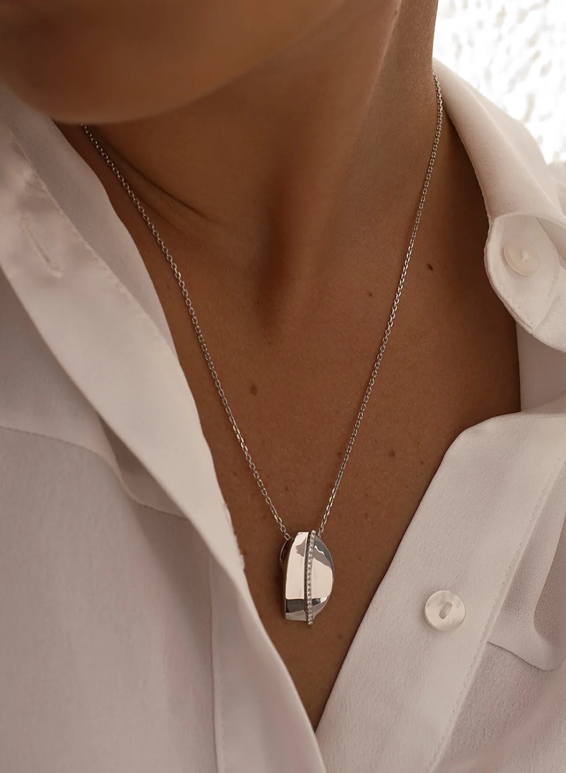 Colgante Brillante | LINEARGENT Colgantes plata originales motivo liso con circonitas
