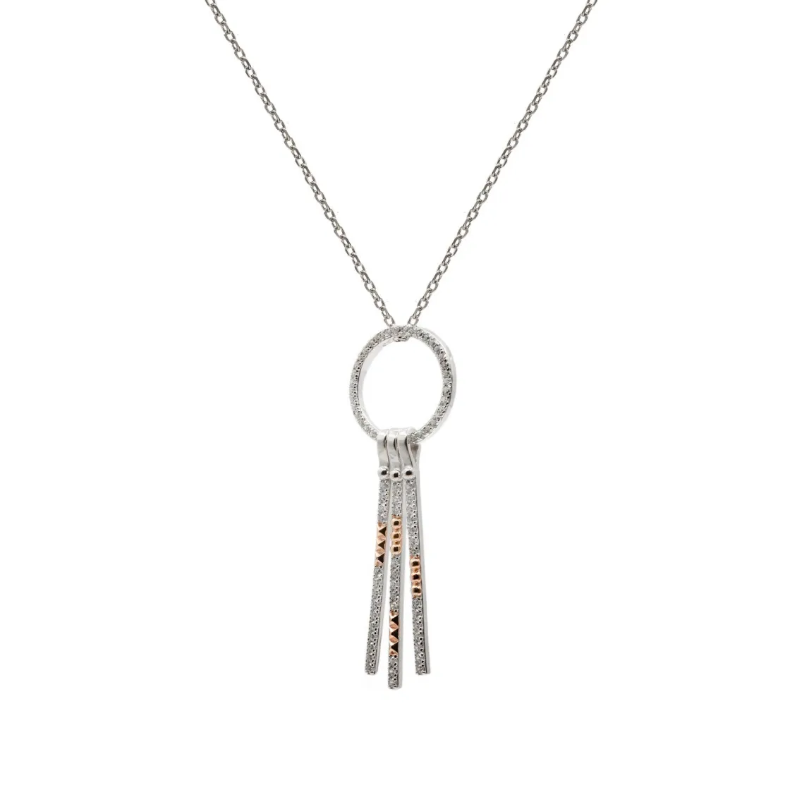 Colgantes Bicolor | LINEARGENT Collar bicolor circular con linieas colgantes