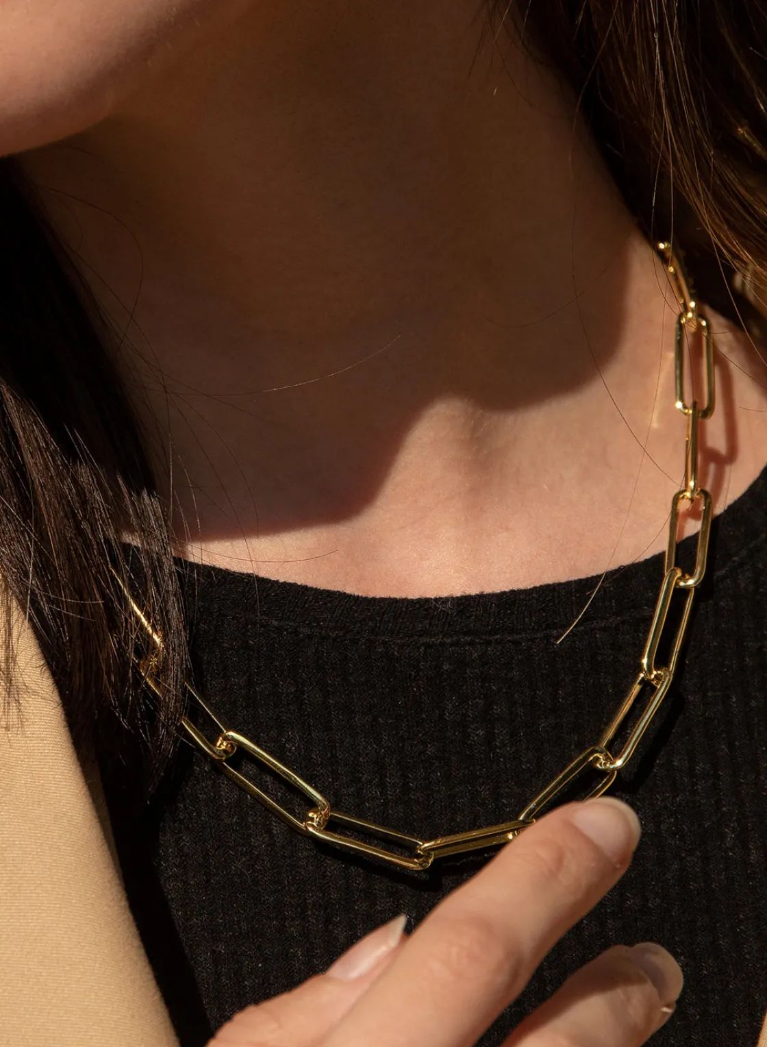 Collar Cadena | Collares Cortos | LINEARGENT Collar cadena diseño de eslabones dorados