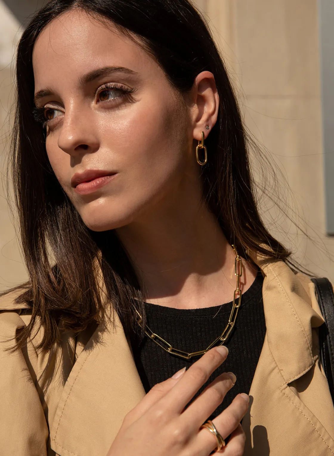 Collar Cadena | Collares Cortos | LINEARGENT Collar cadena diseño de eslabones dorados