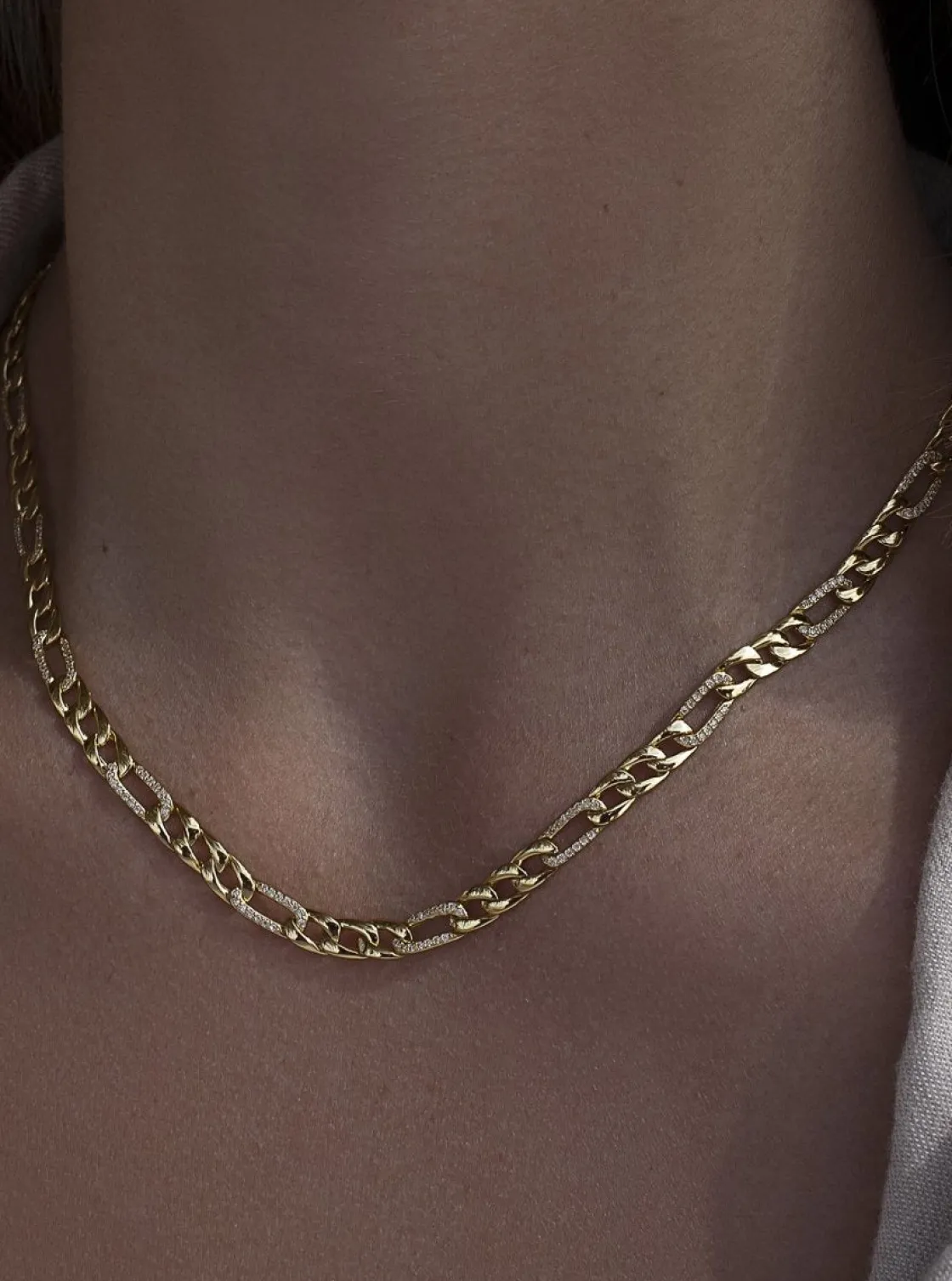 Collar Cadena | Collares Cortos | LINEARGENT Collar cadena diseño de eslabones lisos y brillantes