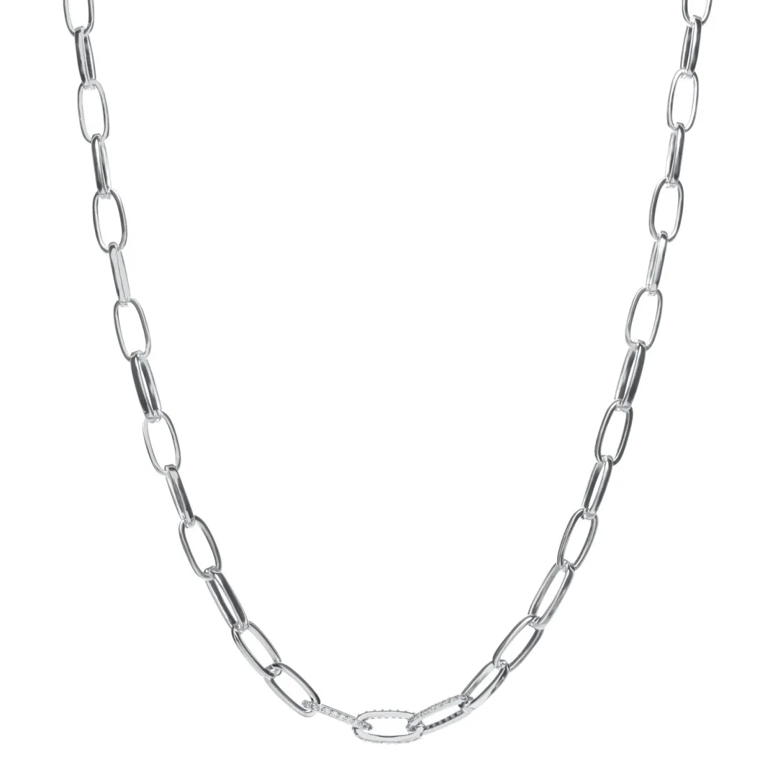 Collar Cadena | Collares Cortos | LINEARGENT Collar cadena diseño de paper clip con circonitas