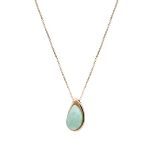 Collares Con Piedras | LINEARGENT Collar con piedra aquamarina en forma de gota