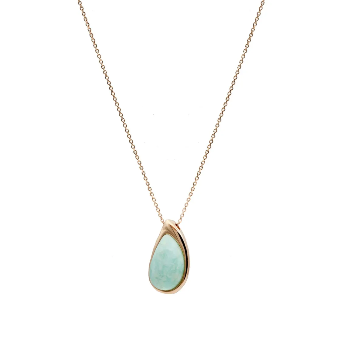 Collares Con Piedras | LINEARGENT Collar con piedra aquamarina en forma de gota