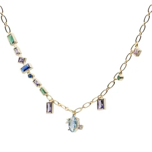 Collares Con Piedras | LINEARGENT Collar con piedras de distintas formas y tonos frios