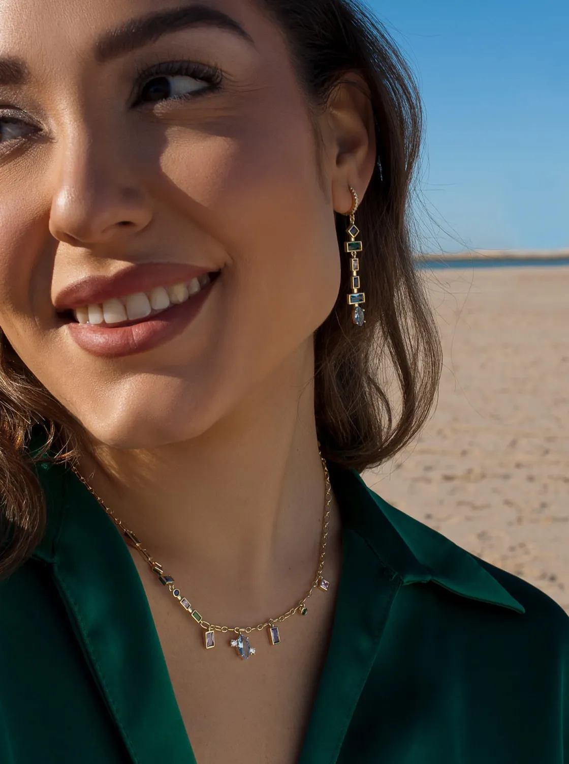 Collares Con Piedras | LINEARGENT Collar con piedras de distintas formas y tonos frios