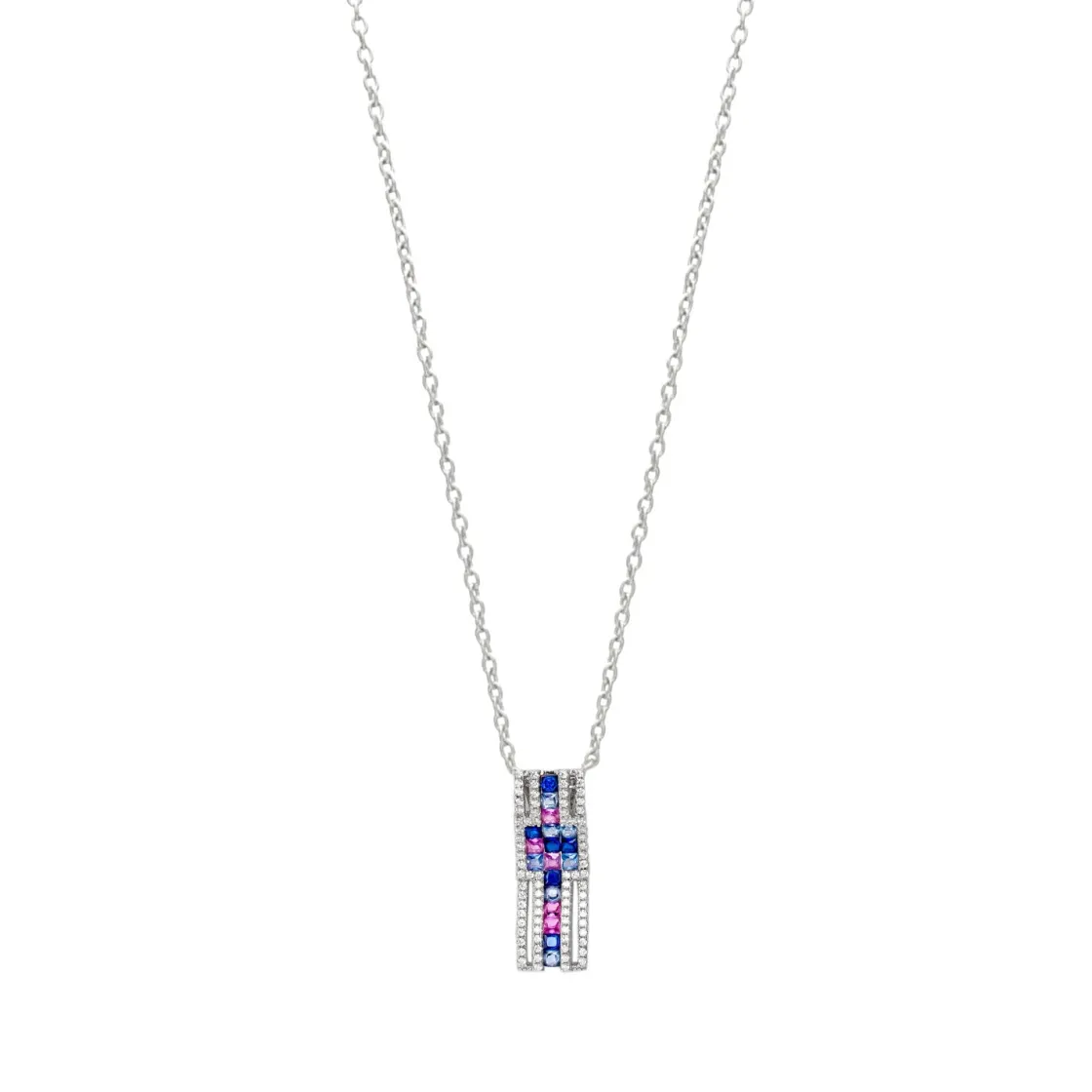 Collares Con Piedras | LINEARGENT Collar con piedras estilo onda en tonos azules