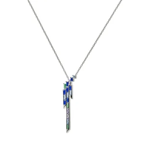 Collares Con Piedras | LINEARGENT Collar con piedras tono azul estilo geométrico