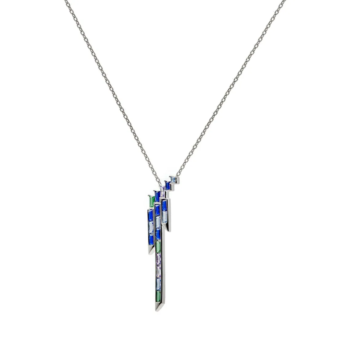 Collares Con Piedras | LINEARGENT Collar con piedras tono azul estilo geométrico