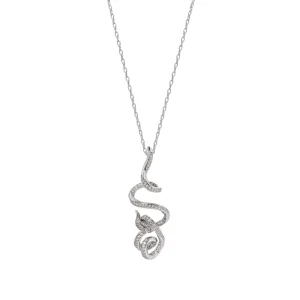 Collares Plata Originales | LINEARGENT Collar de plata enredado con circonitas