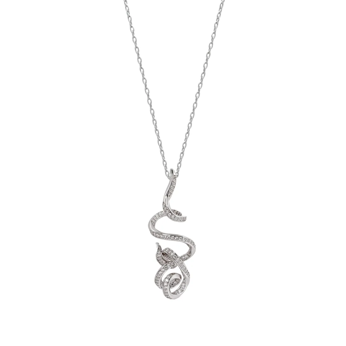 Collares Plata Originales | LINEARGENT Collar de plata enredado con circonitas