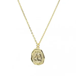 Collar Medalla | LINEARGENT Collar medalla de plata diseño irregular con un sol