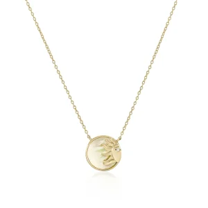 Collar Medalla | LINEARGENT Collar medalla de plata diseño solar con nácar