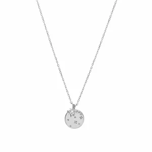 Collar Medalla | LINEARGENT Collar medalla de plata pequeño diseño de medalla estrella