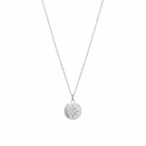 Collar Medalla | LINEARGENT Collar medalla en plata diseño destello circonita