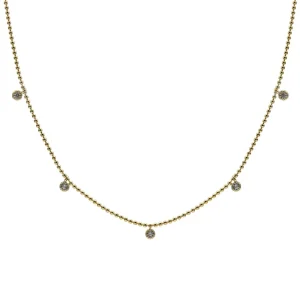 Collares Con Mini Colgantes | LINEARGENT Collares con colgantes de plata bañada en oro con circonitas y cadena de bolas