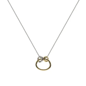 Colgantes Bicolor | LINEARGENT Collares con colgantes diseño aro bañado en oro formado por dos argollas pequeñas en la parte superior