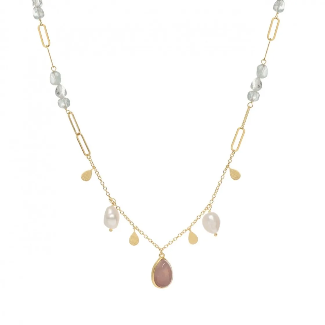 Collares Con Mini Colgantes | LINEARGENT Collares con colgantes diseño de perlas gemas y eslabones