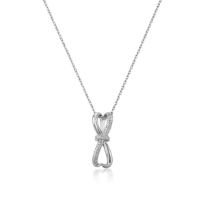 Colgante Brillante | LINEARGENT Collares con colgantes diseño doble carril con circonitas