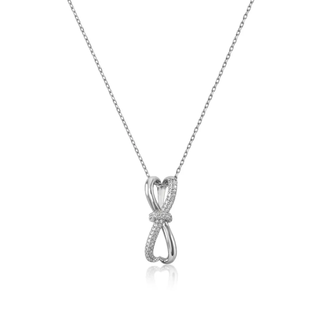 Colgante Brillante | LINEARGENT Collares con colgantes diseño doble carril con circonitas